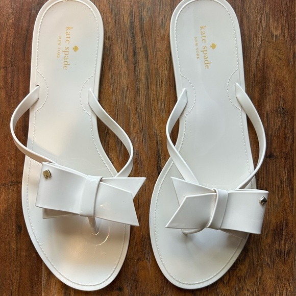 Kate Spade New York Women’s Size 11 Flip Flops Bow Bride Wedding Summer - Picture 6 of 10